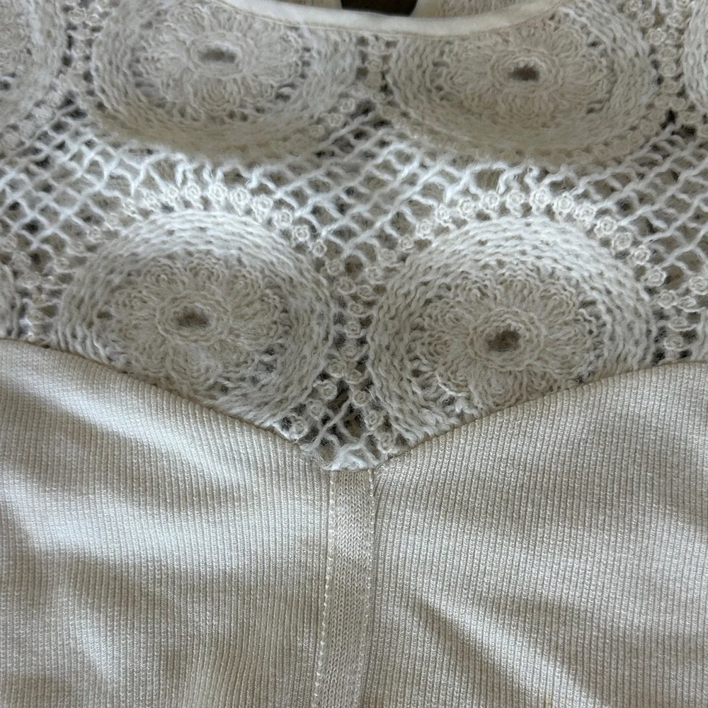 Zara Cream Lace Puff Sleeve Blouse
